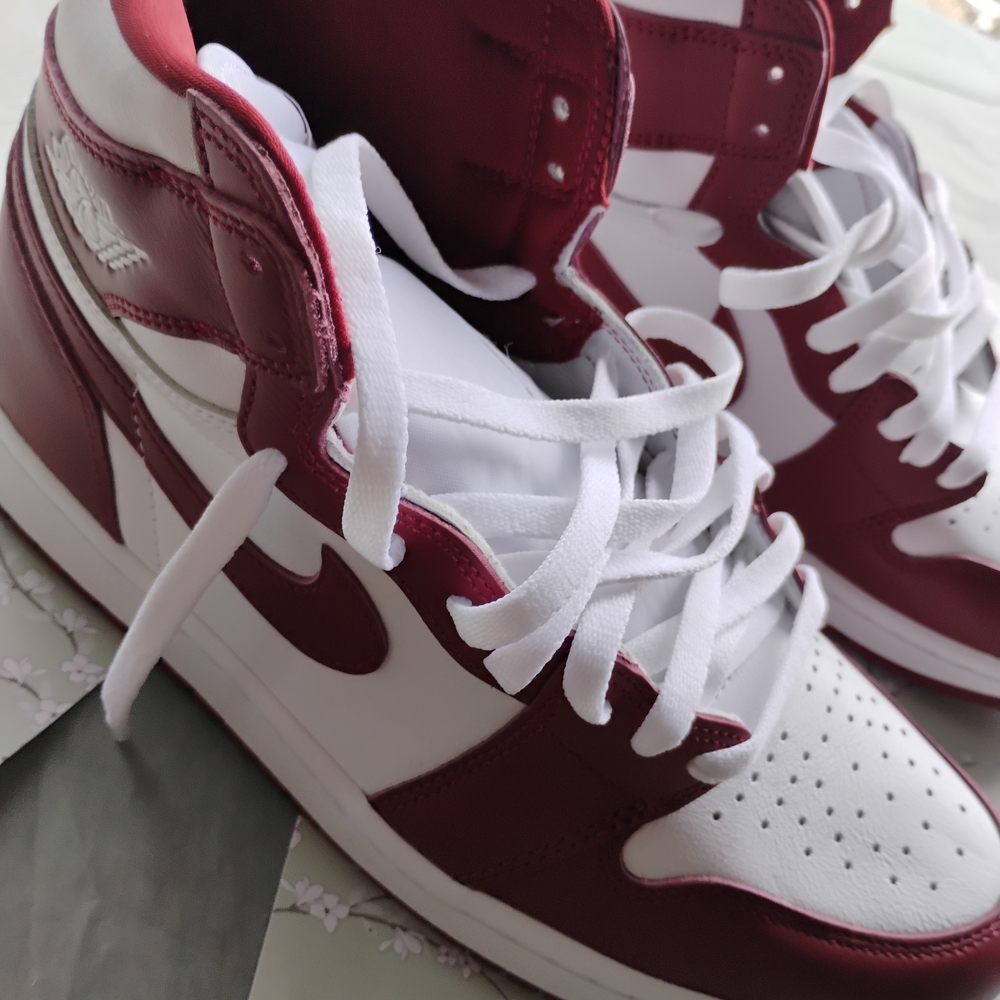 Red and White High-Top Sneakers